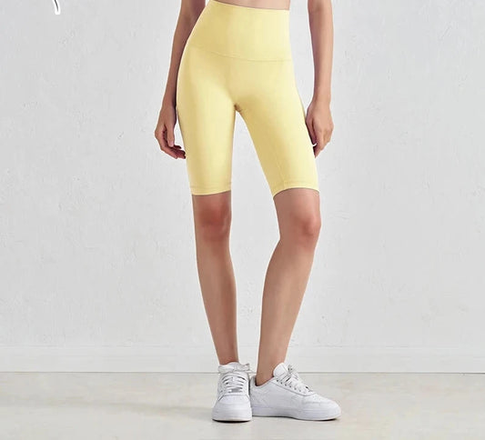 High Waist Gym Shorts - Women's Yoga Cycling Shorts with No T-Line