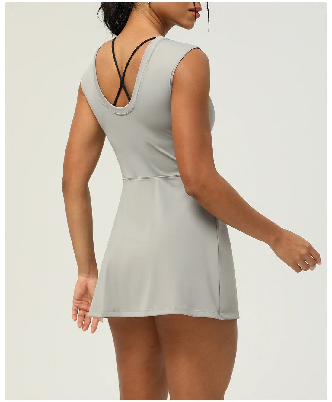 Women's Summer Short Sportswear Solid Colour Outdoor Gym Running Suit 2 In 1 Tennis Breathable Quick Dry Yoga SportsWear