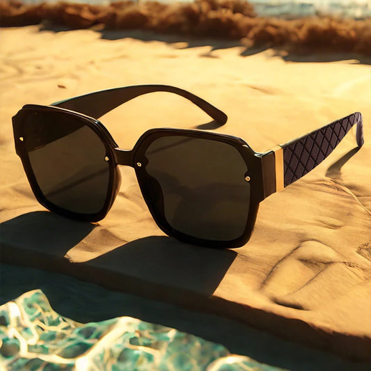 Women's 1/3pcs Classic Square Large Frame Retro Mesh  Gradient Sunglasses UV400