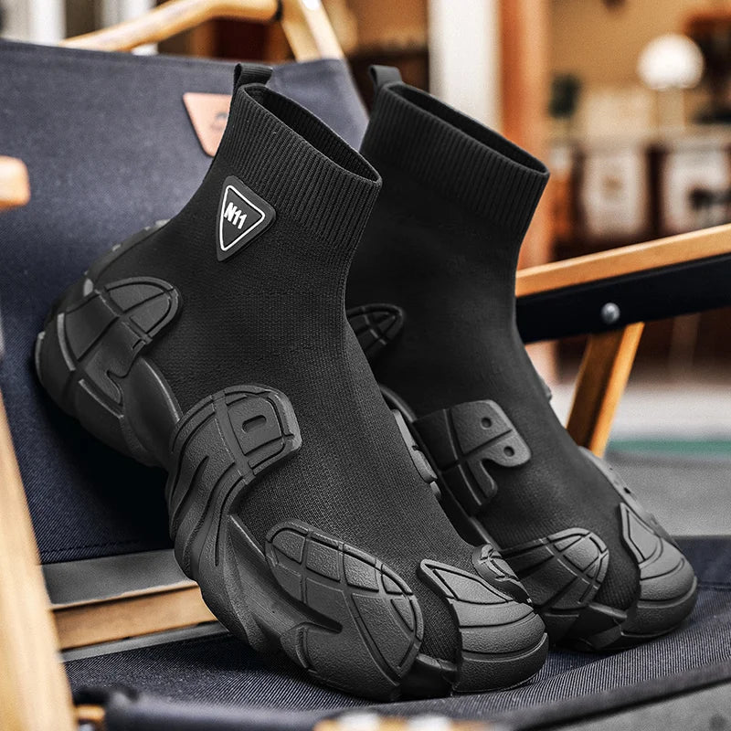 Men's Sports Mesh  Slip On Comfortable High Top Sneakers