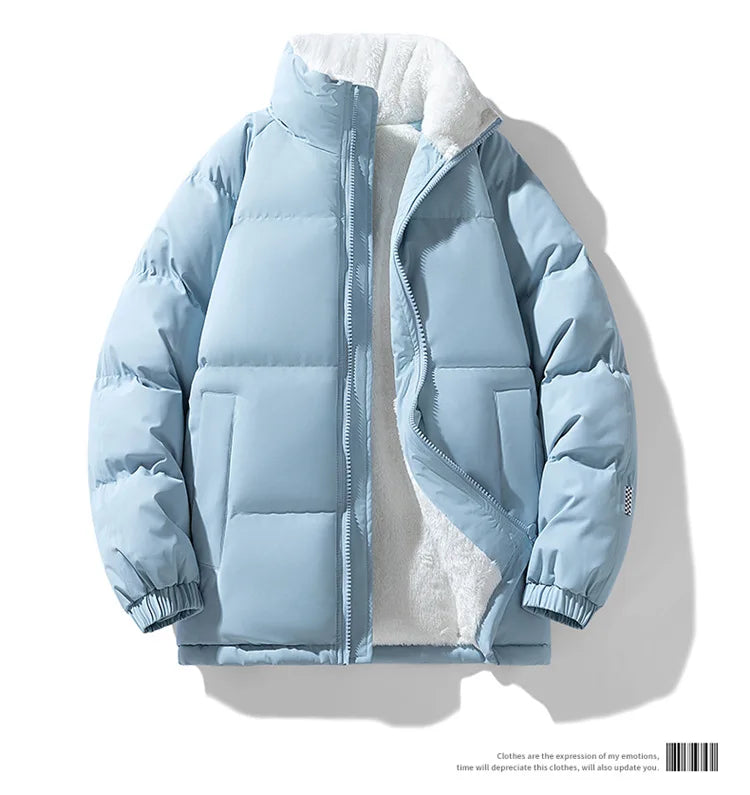 Men's Slim Fit Thickened Padded Jacket | Fur-Lined | Stand Collar | Bungee Hem | 8 Colours | S–XXXL