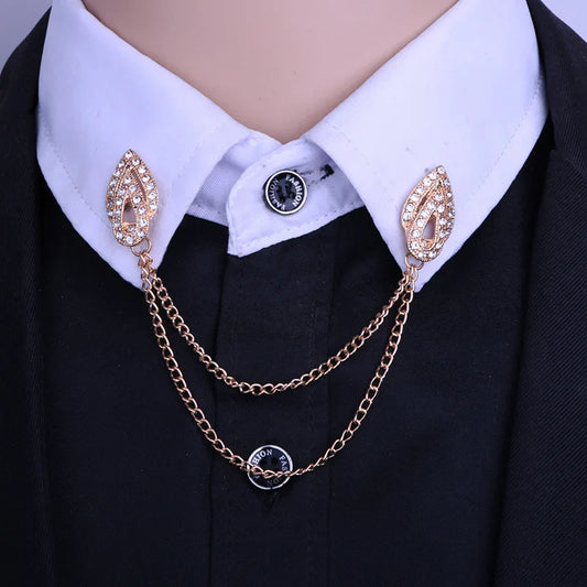 Unisex Tassel Collar Brooch Jewellery Lapel Pin - Angle Wing Brooch Shirt Collar Accessories