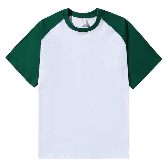 Summer Short Sleeve Patchwork Cotton O-Neck T-Shirt for Men