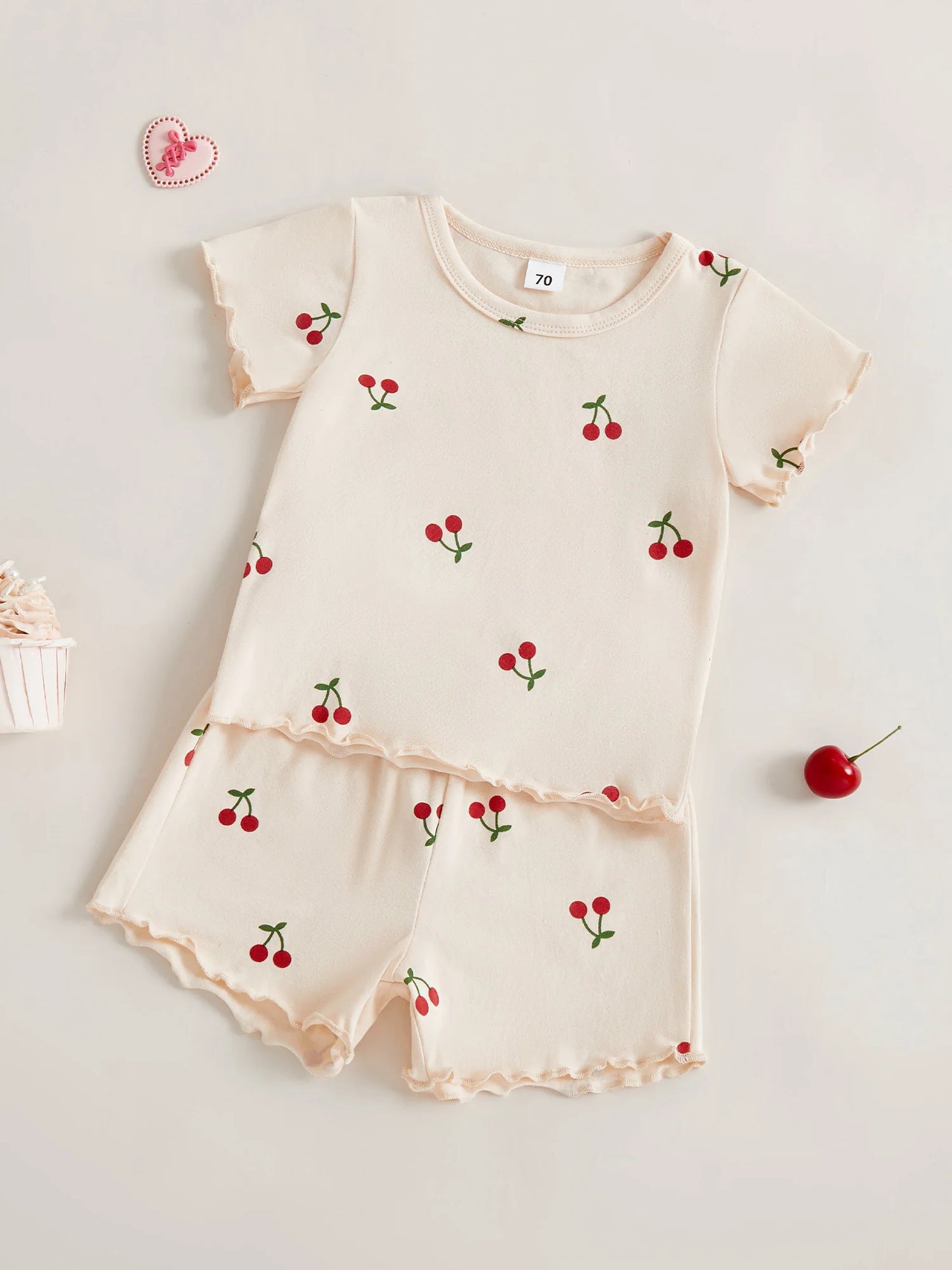 Baby Girls' Cherry Print Top & Shorts Set