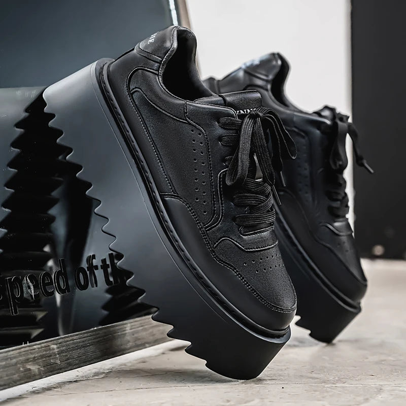 Men's Platform Skateboard Vulcanized Lace Up Sneakers