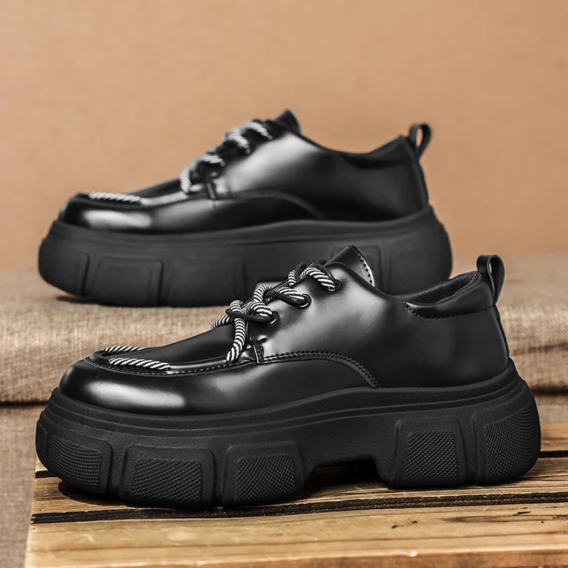 Men's Platform Leather Thick Sole British Shoes