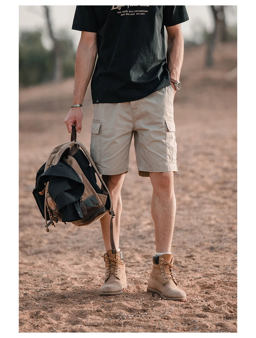 Men's Loose Cargo 320gsm Lightweight Outdoor Vintage 100% Cotton Shorts