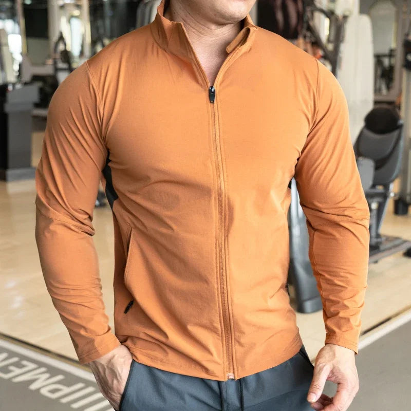 Men's Sports Fitness Running Training  Long-sleeved Quick-drying Outer Jacket