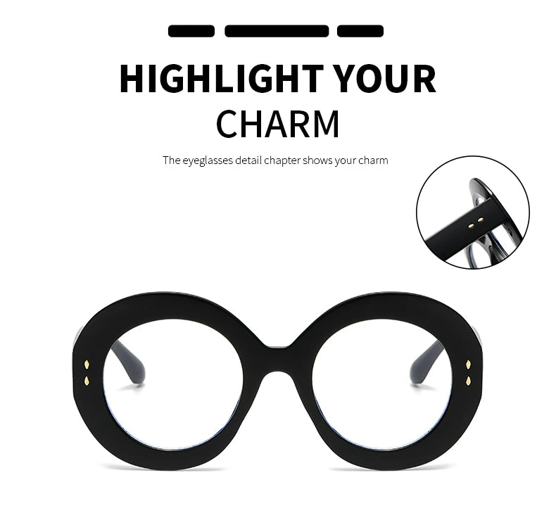 Vintage Oval Fashion Glasses Frame - Women's Retro Anti-Blue Light Eyewear Optical Frames
