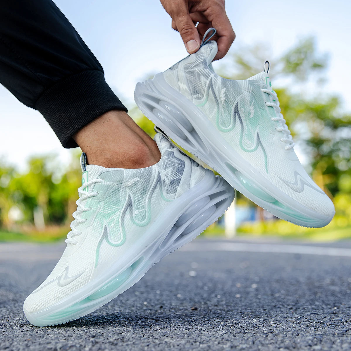 Men's Summer Breathable Sports Light Running Tennis Casual Sneakers Platform Trainers Shoes