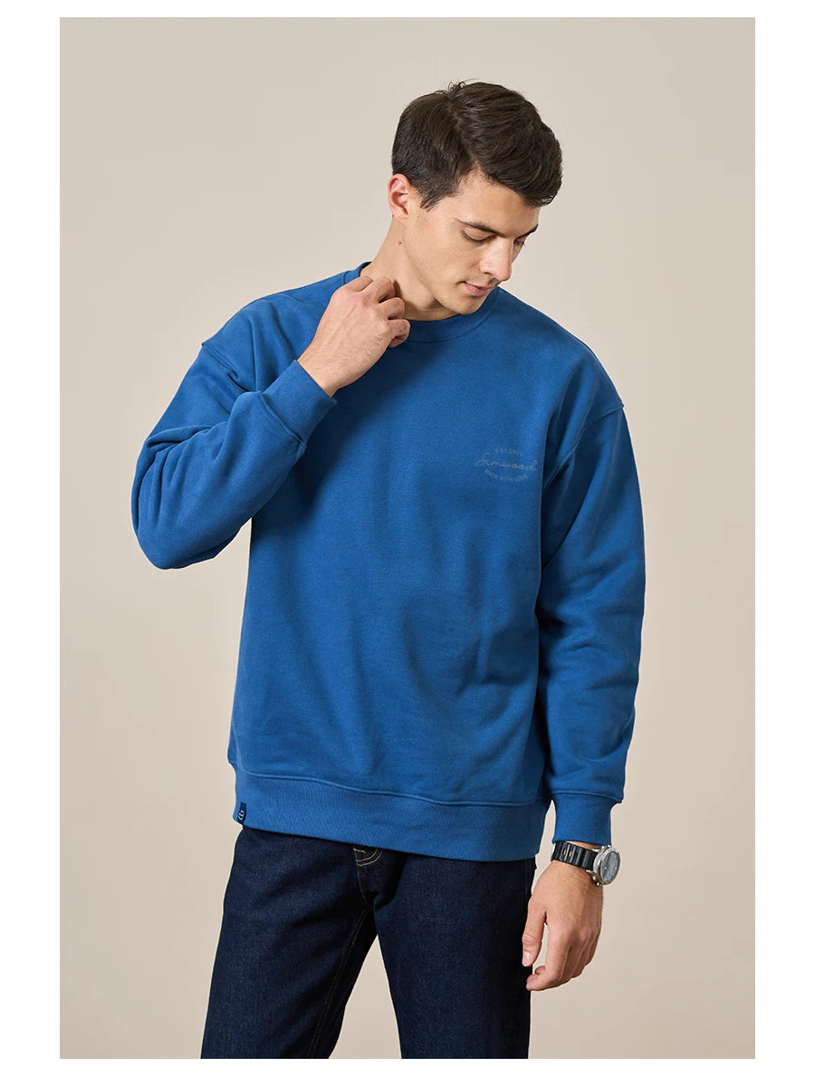 Men's 390g Carbonized Compact Spinning Fabric Pullover Sweatshirt