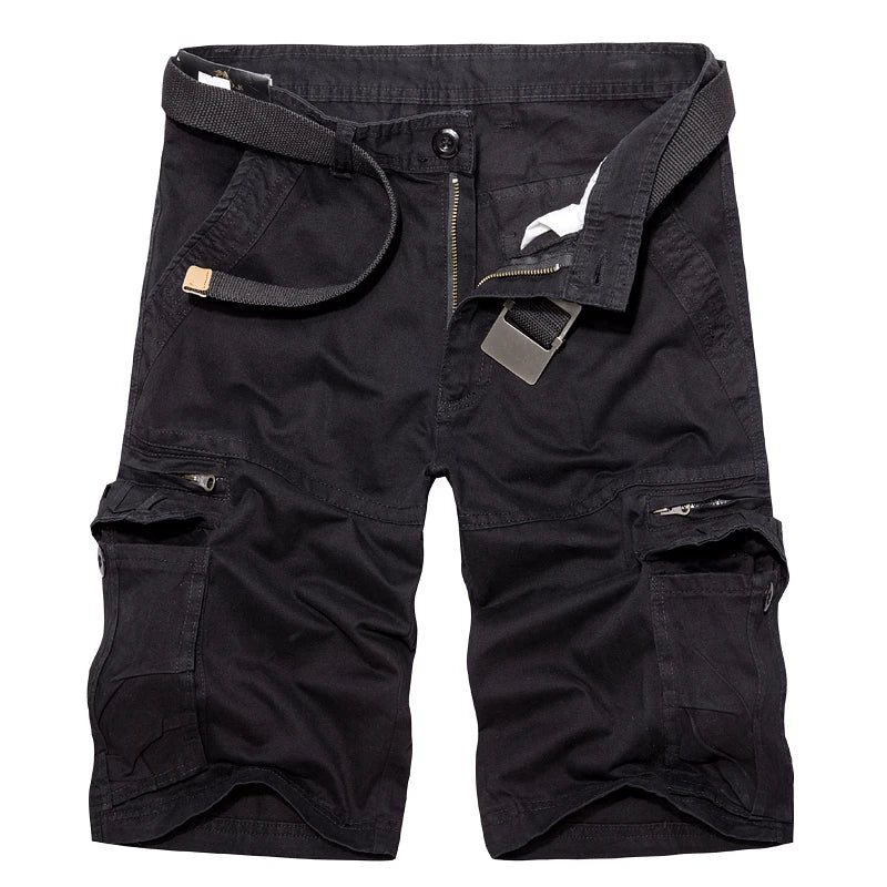 Men's Cotton Cargo Shorts - Multi Pocket Casual Summer Shorts