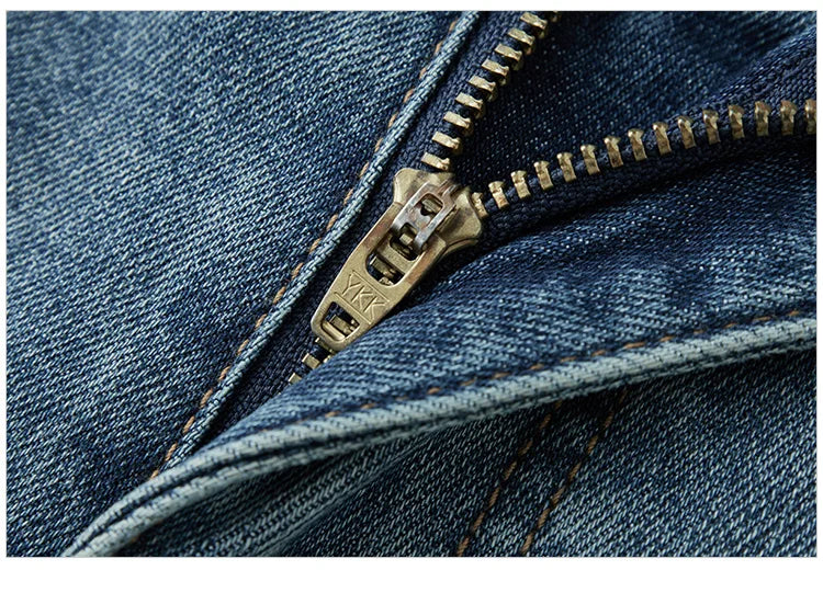 Women's Vintage Washed Tapered Jeans - Brushed Denim Loose Long Fit Winter Pants