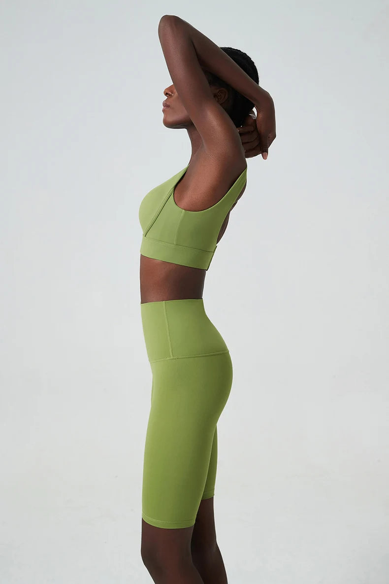 Women's 2-Piece Super Stretch Fitness Set - Short Top & Shorts Yoga Suit