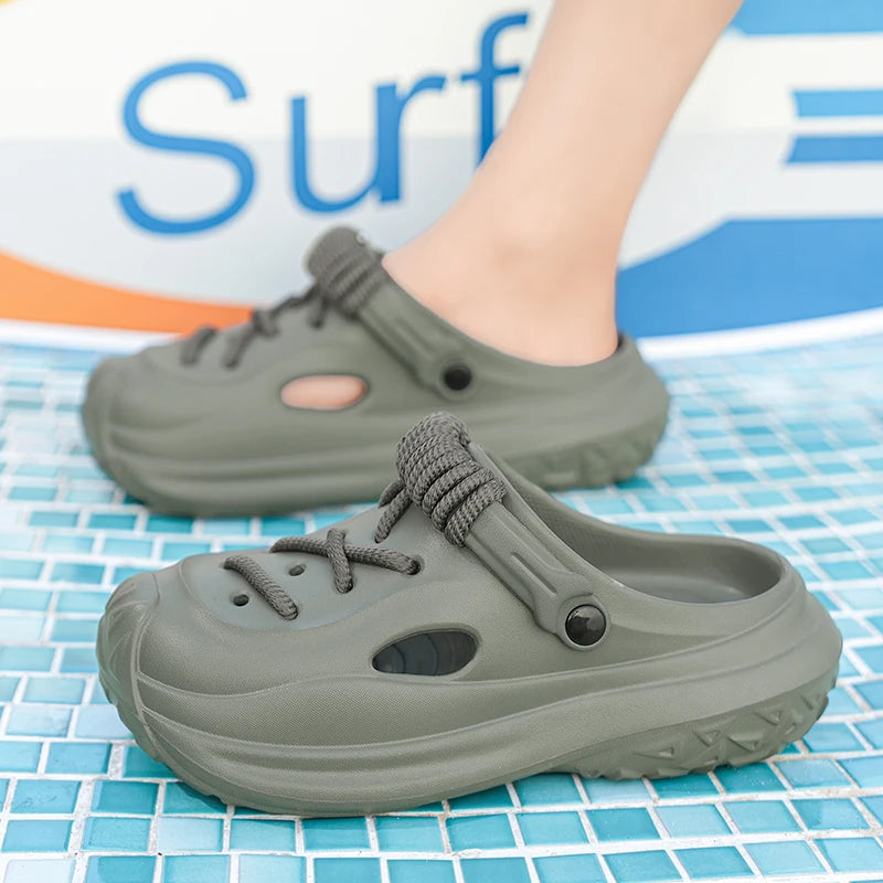 Men's Summer Slippers Platform Sandals Clogs Waterproof Beach Slippers Strap Design Flip Flops Slides