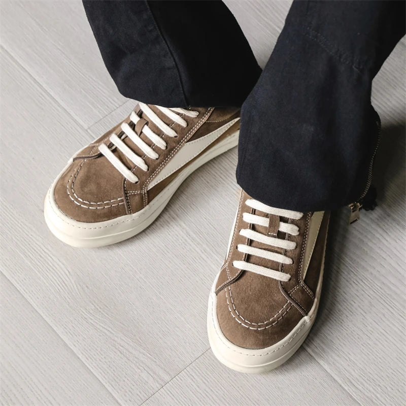 Men's Vulcanized Sneakers - Lace-Up Skateboarding Shoes