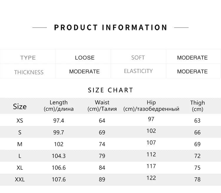 Men's Winter Knit Trousers - Loose Straight Leg Couple Casual Pants Black
