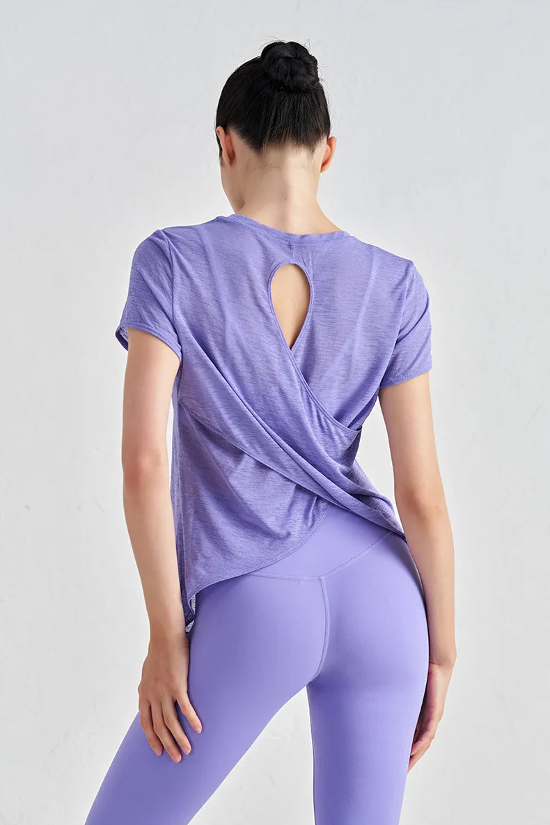 Polyester Sports T-Shirt - Breathable Yoga Running Fitness Top Plus Size