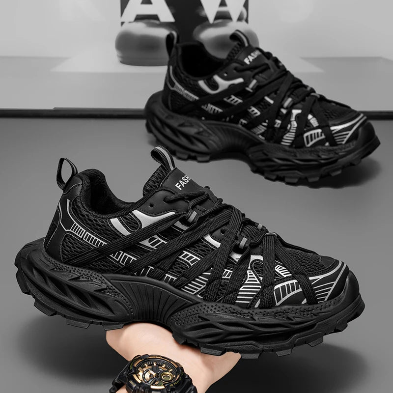 Men's Platform Strap Design Sneakers - High-Quality Sports Shoes