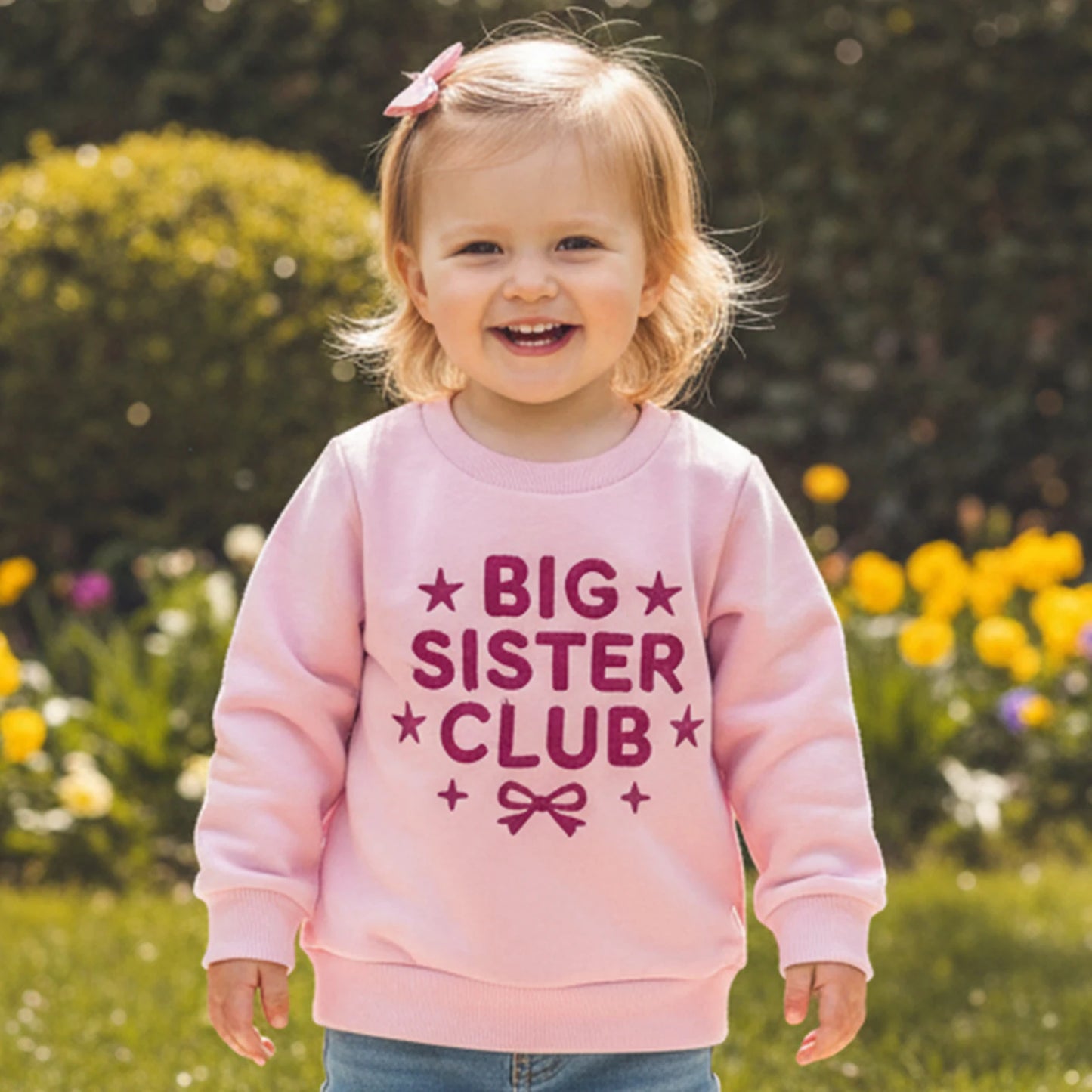 Girls Long Sleeve Sweatshirt - Letter Embroidery Pullover Top