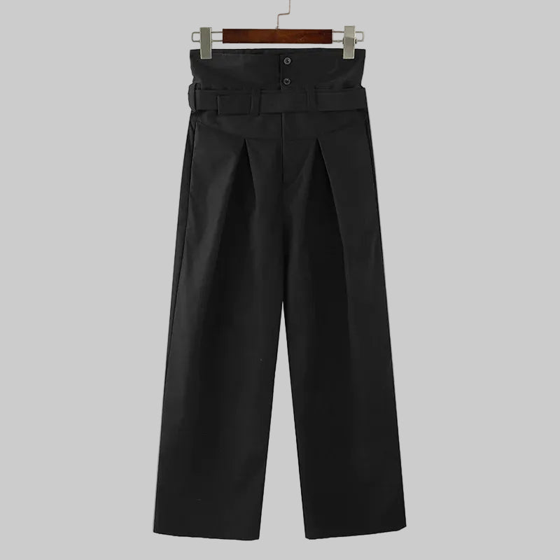 Deconstructed High Waist Wide Leg Trousers
