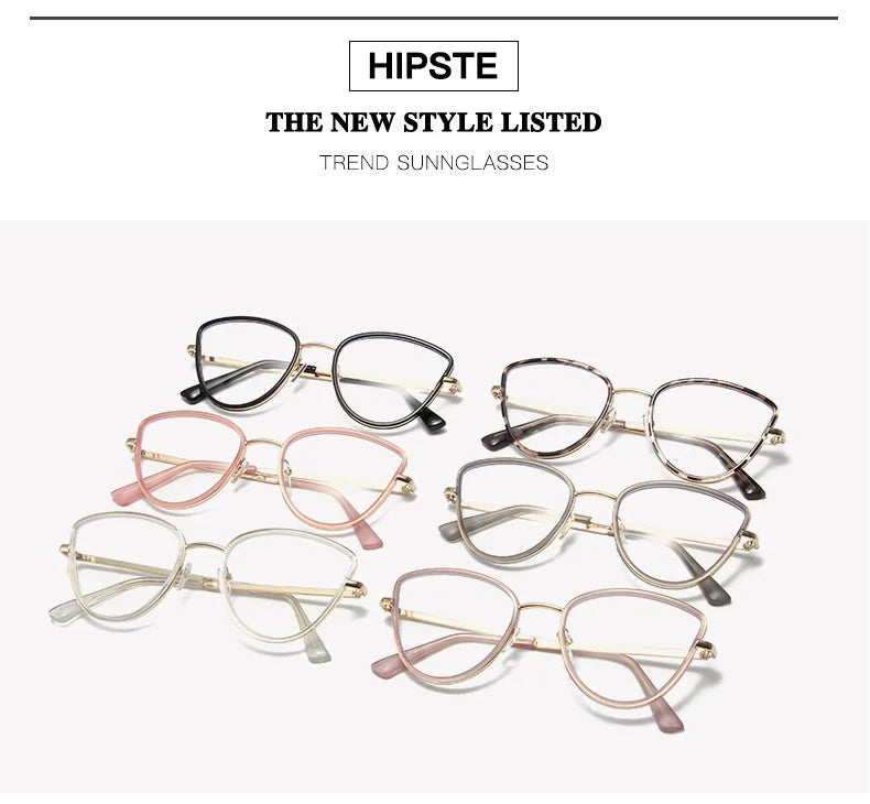 Fashion Cat Eye Eyeglass Frame - Anti Blue Light Prescription Compatible for Women