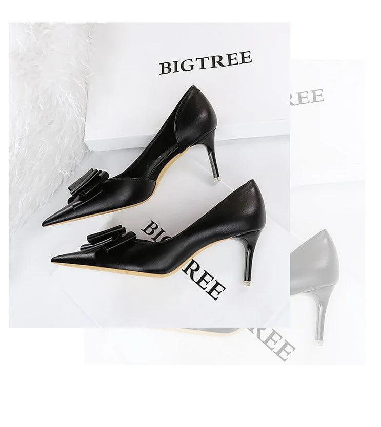 Bowknot Stiletto Heel Pumps
