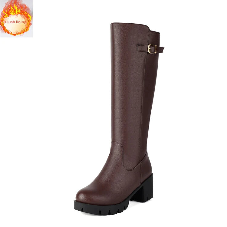 Faux Suede Ankle Boots - 5cm Flat Heel with Belt Buckle Detail