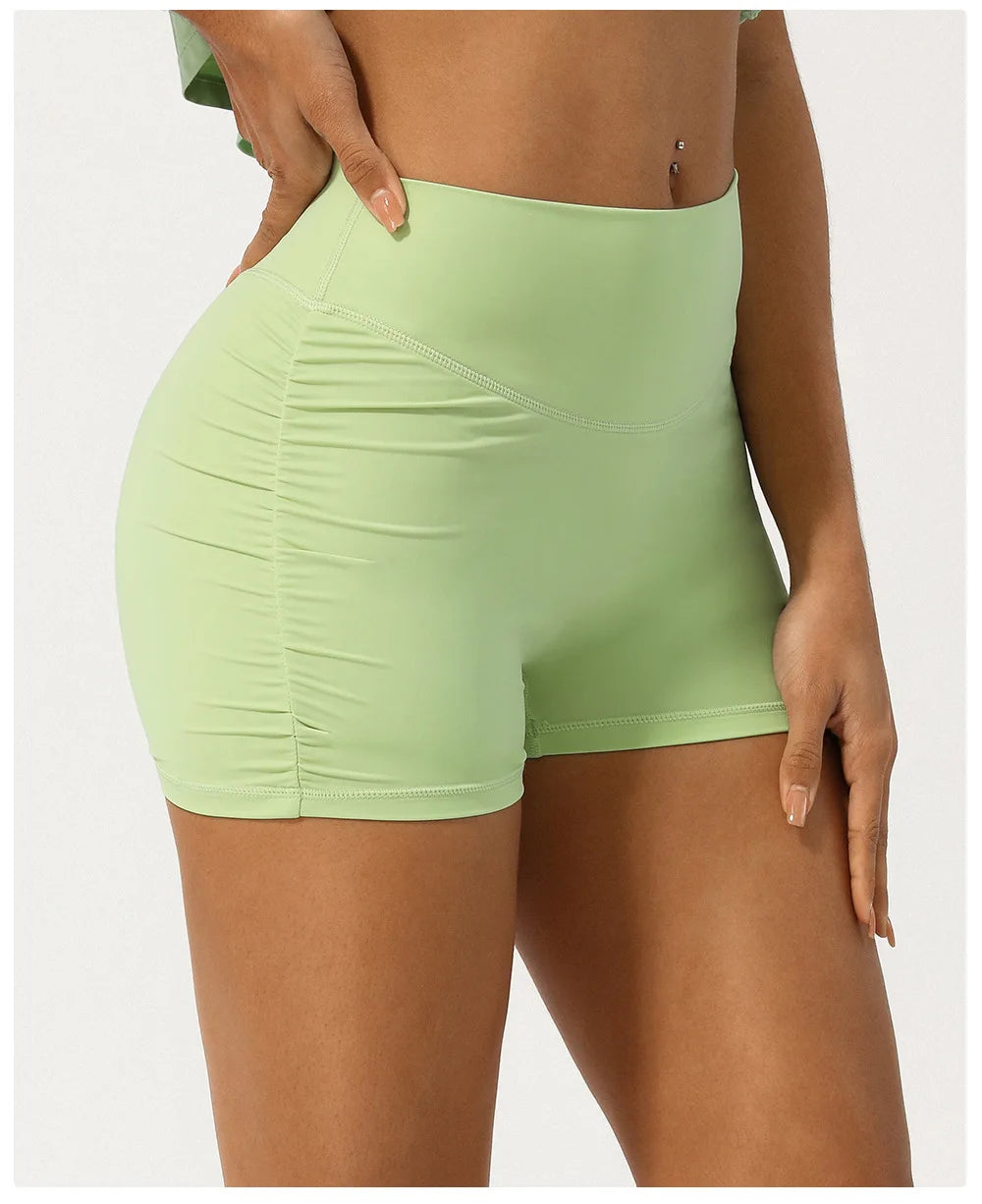 Women's High Waist Yoga Shorts — Super Stretch Slim Fit Running Gym Shorts