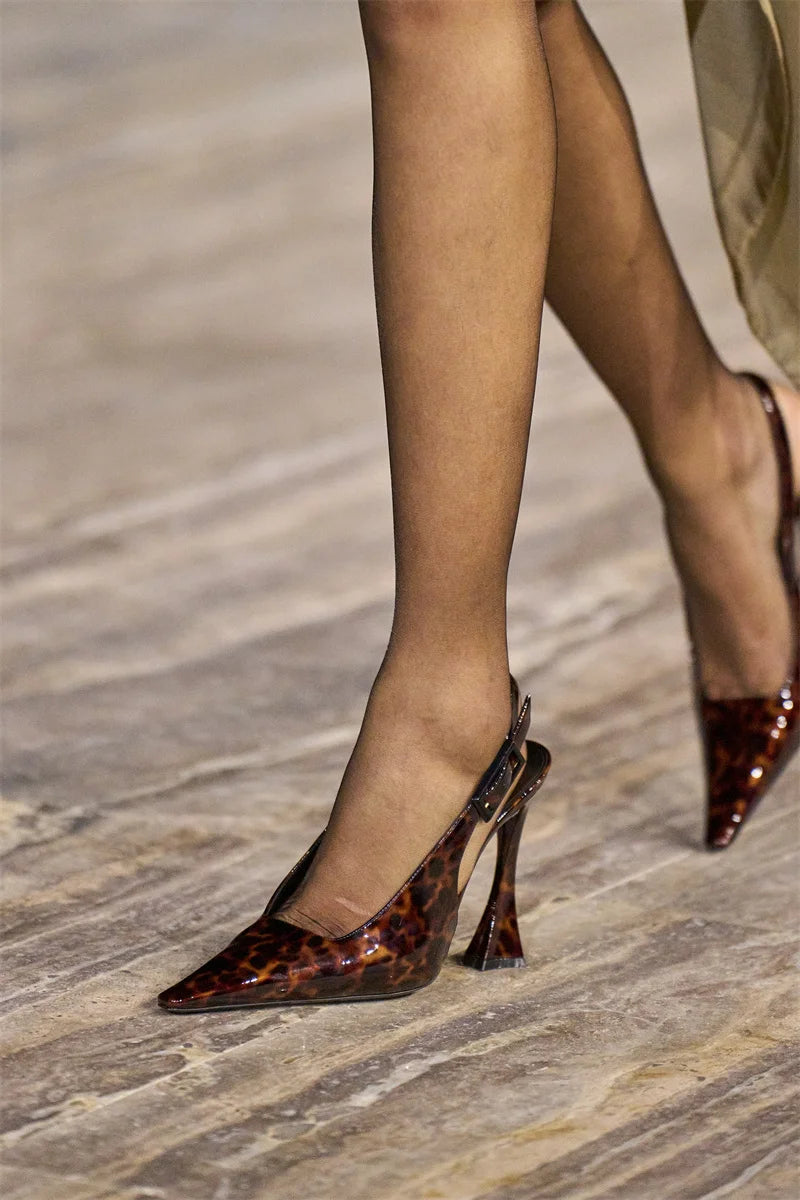 Women's Pointed Stiletto Sandals - One-Line Buckle Strap High Heels