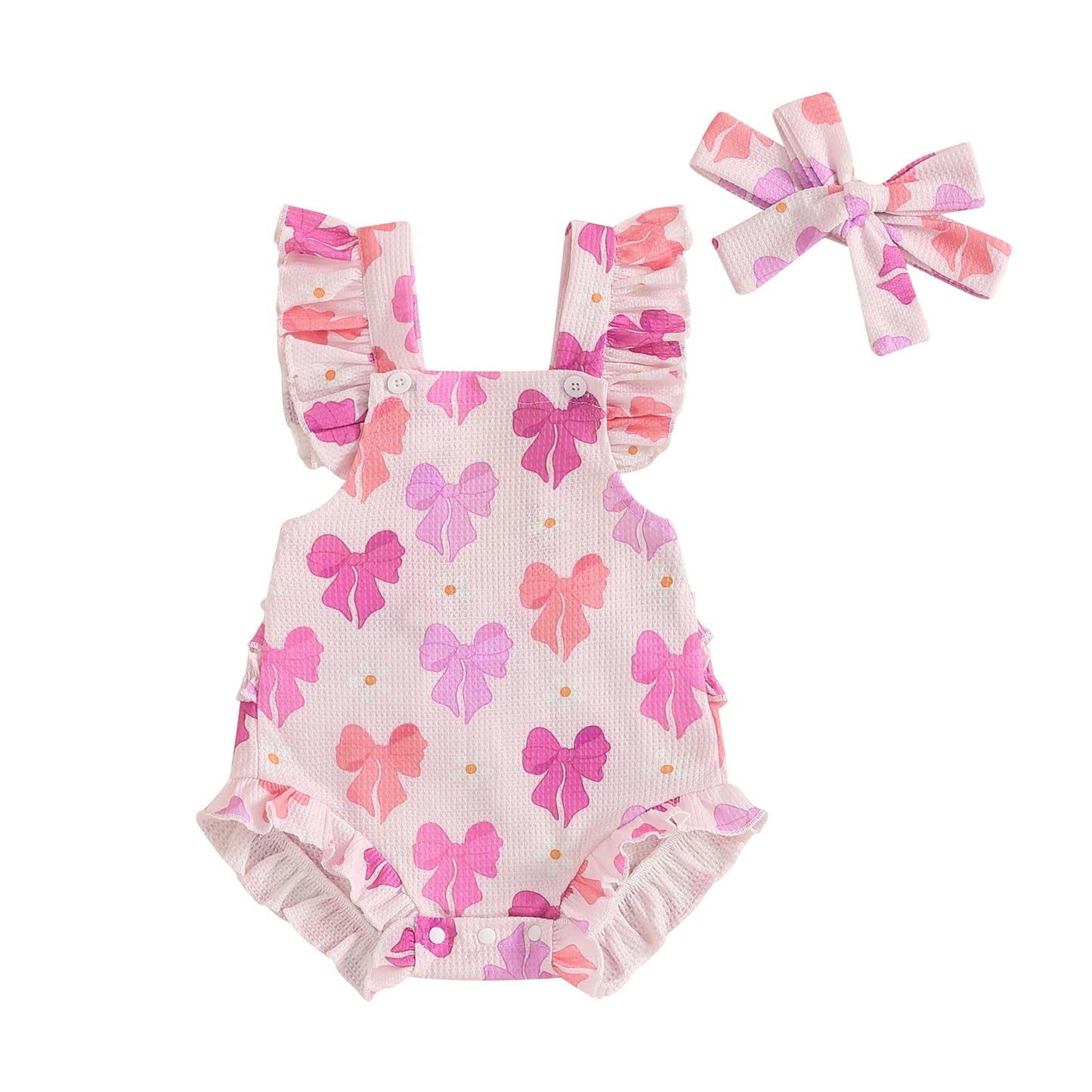 Lovely Baby Girls Romper Set with Headband (0-18M)