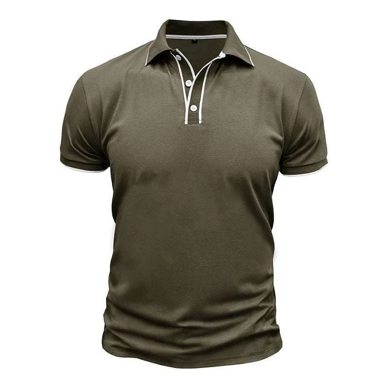 Men's Summer Smart Casual  Turn Down Collar Short Sleeve Polo Shirt