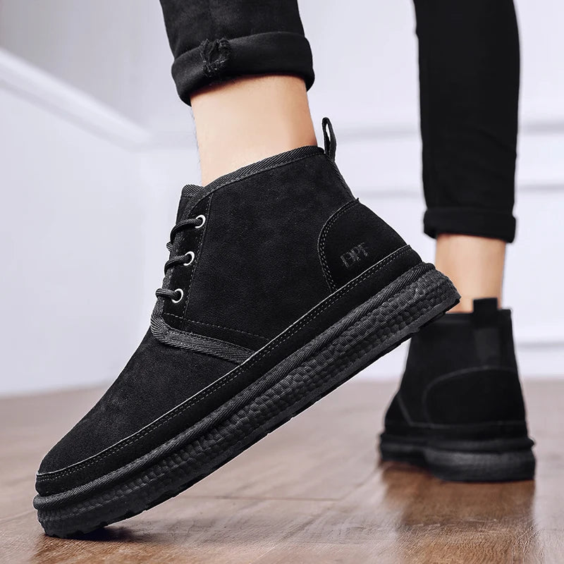 Men's Winter Snow Boots - Waterproof Fur-Lined Chelsea Boots