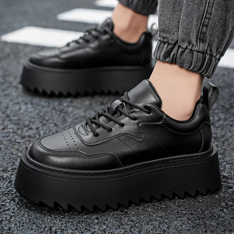 Men's Platform Vulcanized  Lace Up Sneakers