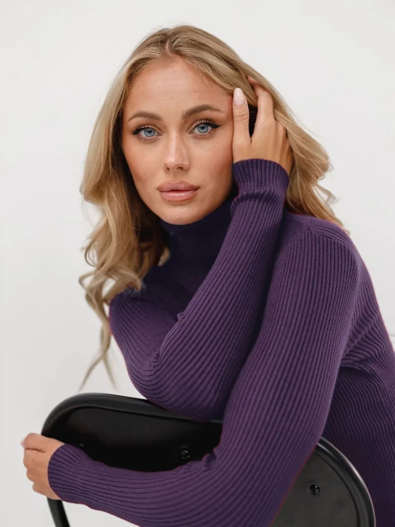 Women's Knitted Pullover Turtleneck