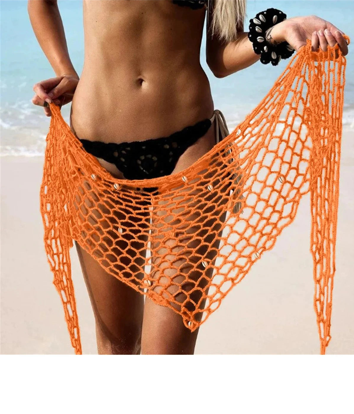 Crochet Knitted Beach Cover-Up Sarong
