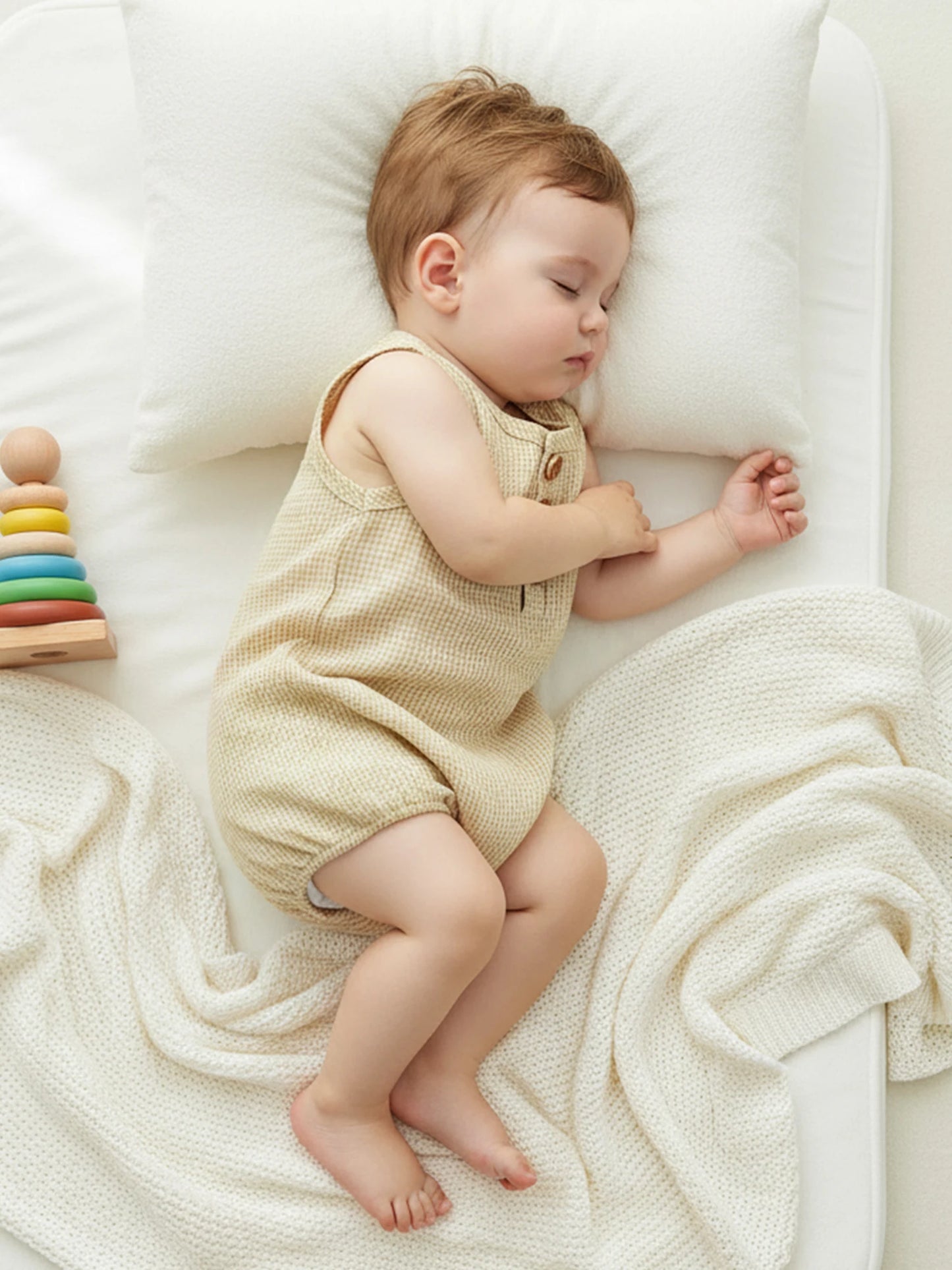 Baby Romper - Plaid Button-Down Sleeveless Jumpsuit (Unisex)