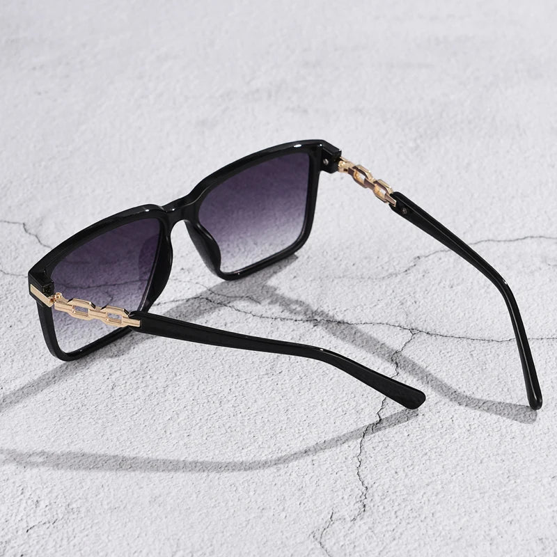 Pink Square Sunglasses - Small Full Frame Gradient Lens Vintage UV400 Women's Eyewear