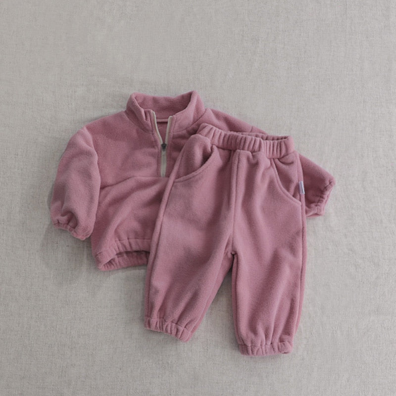 Children's Sports Fleece Outfit 2PCS Set