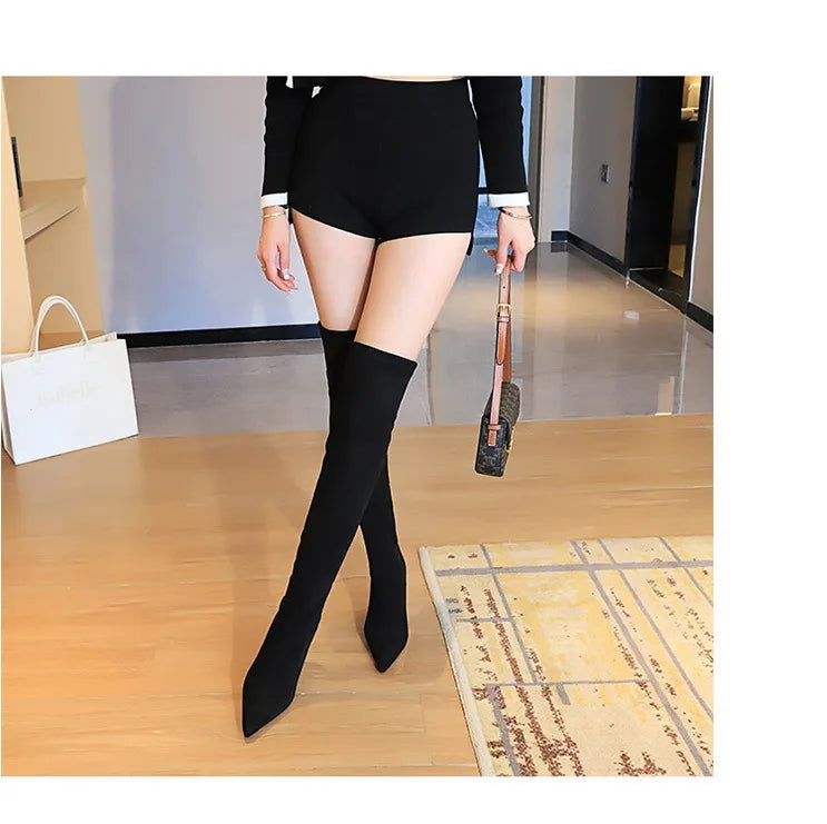 Women's Over-the-knee 8.5 Cm High Heel Plush Suede Long Boots