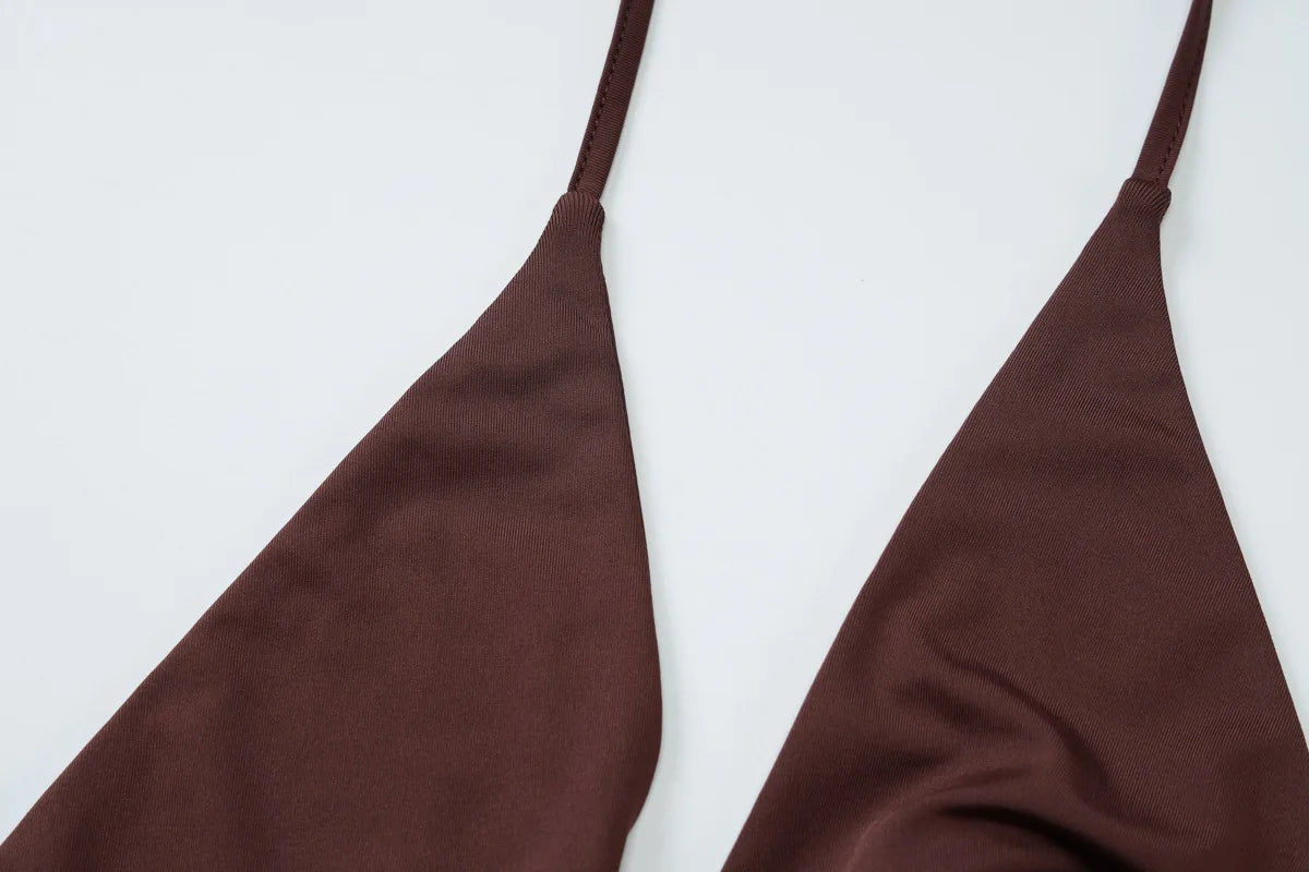 Women's Elegant Ruched Halter Backless Mini Dress - Draped V Neck