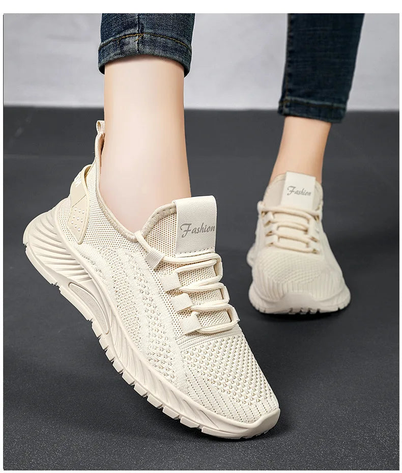 Women's Slip On Sneakers Knit Breathable Shoes