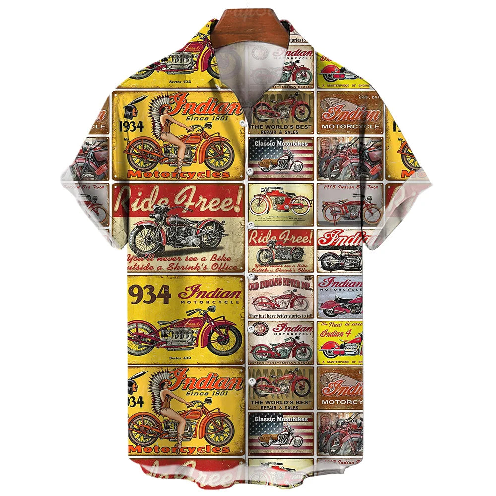 Vintage Men's Short Sleeve Summer Shirt