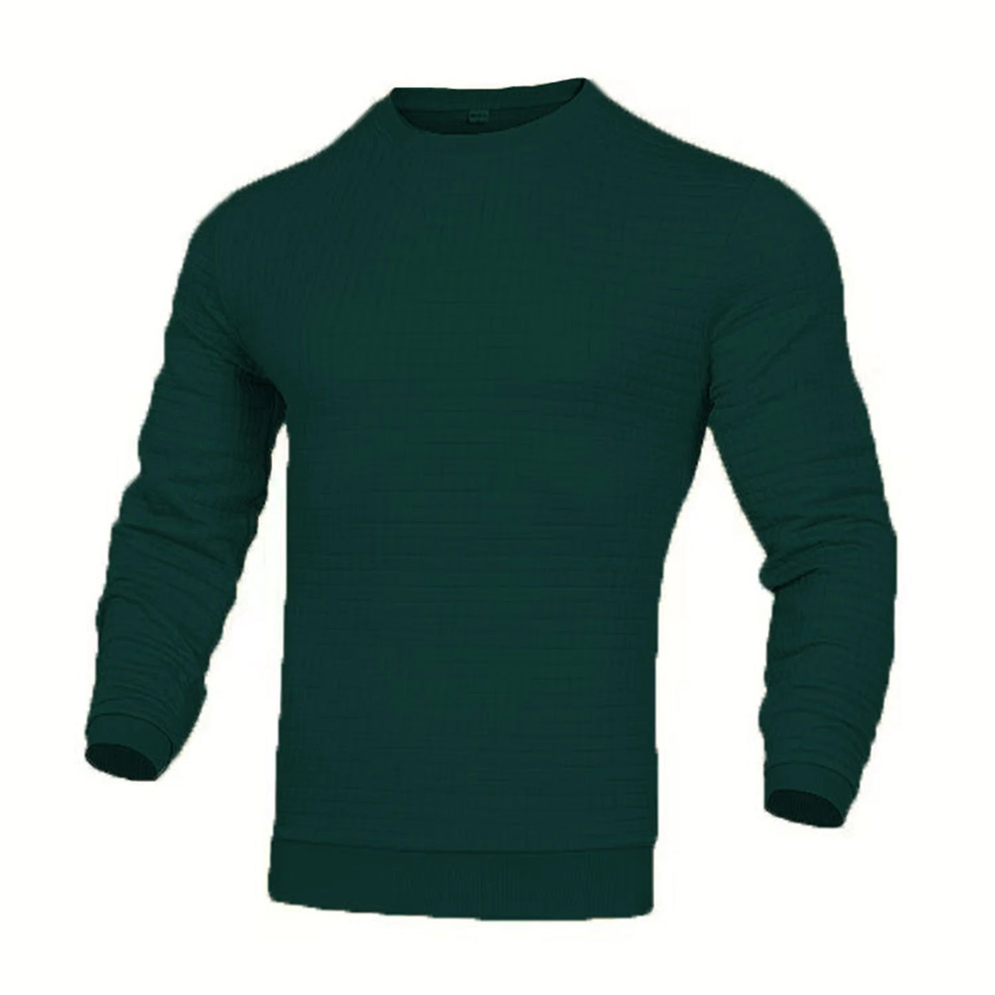Men's Casual Knitted Pullover Hoodie - Long Sleeve Slim Fit O-Neck Sweatshirt