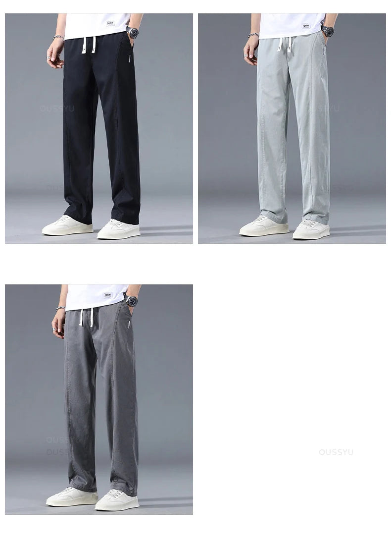 Men's Lyocell Wide Leg Casual Trousers | Lightweight Summer Pants M–5XL
