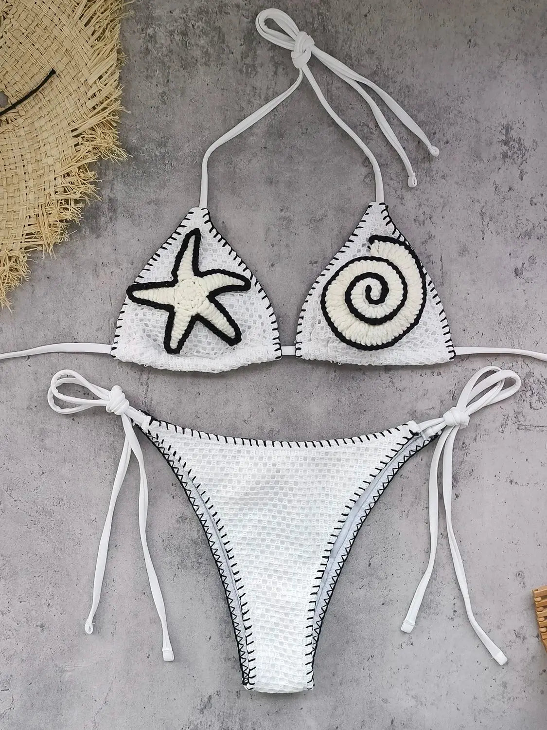Three-Piece V-Neck Bikini Set with Cover-Up Skirt - Summer Swimwear