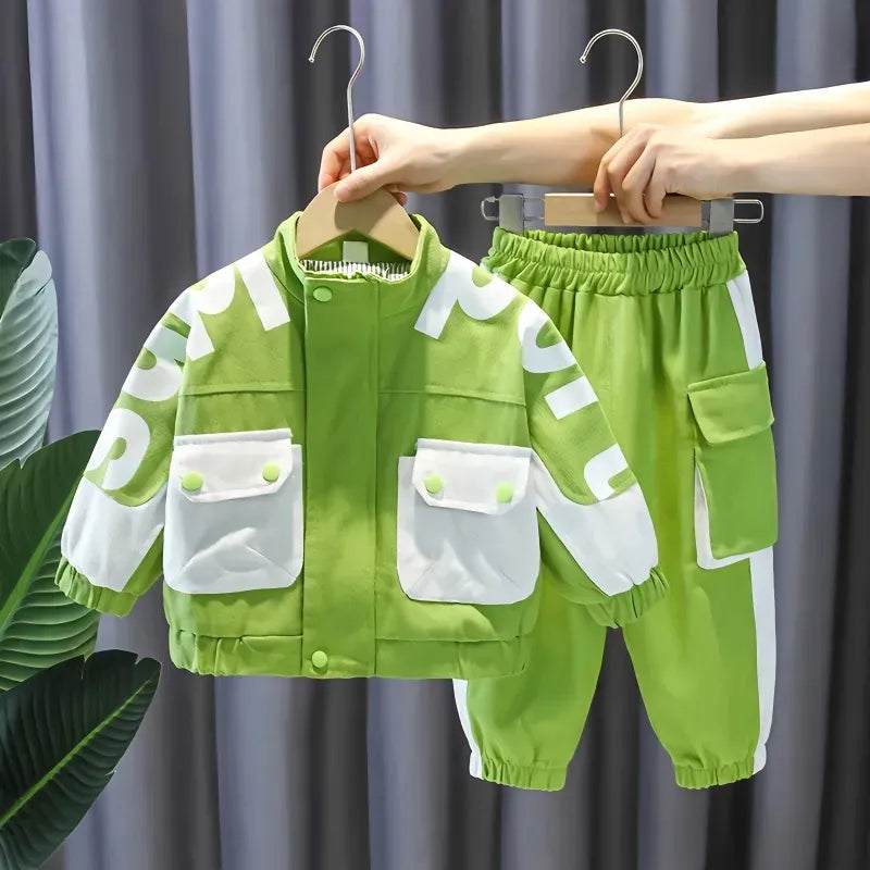 Boy's Jacket Sportswear Two-piece Set