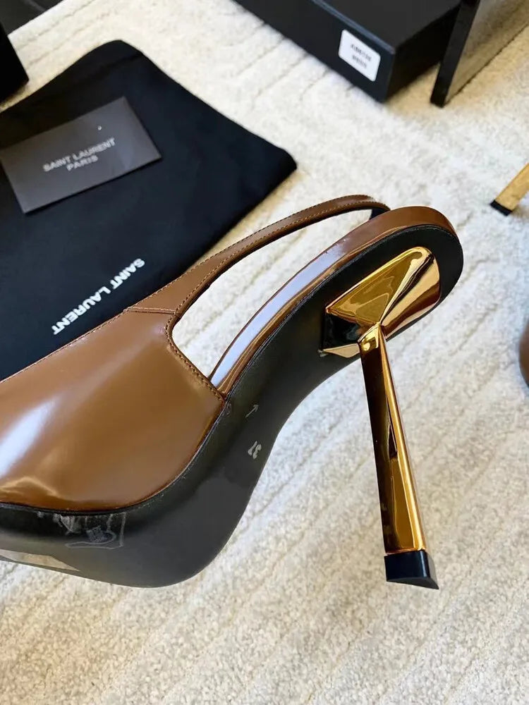 Women's Pointed Stiletto Sandals - One-Line Buckle Strap High Heels