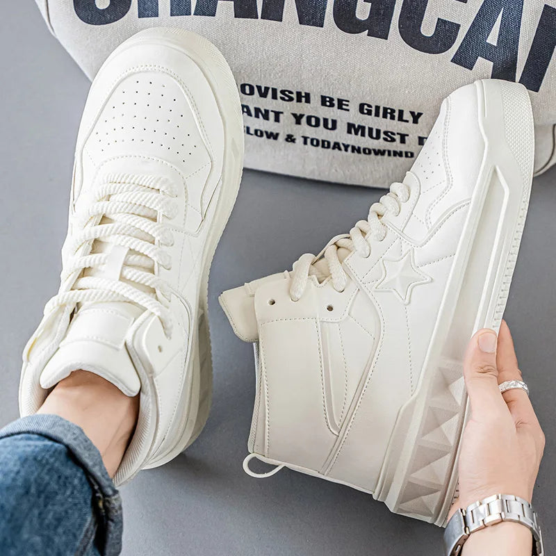 Men's High Top Platform Sneakers - Casual Skateboard Sports Shoes