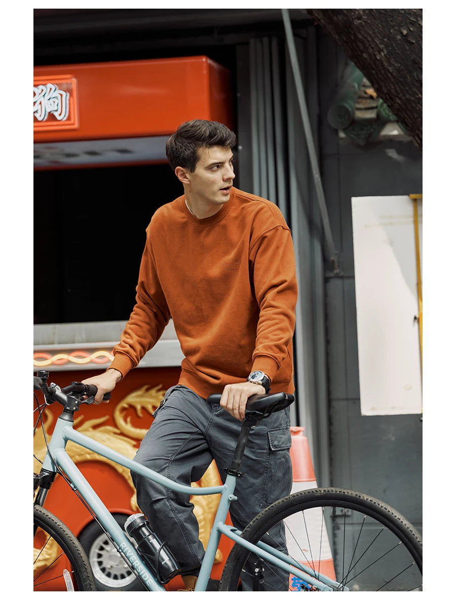 Men's 390g Carbonized Compact Spinning Fabric Pullover Sweatshirt